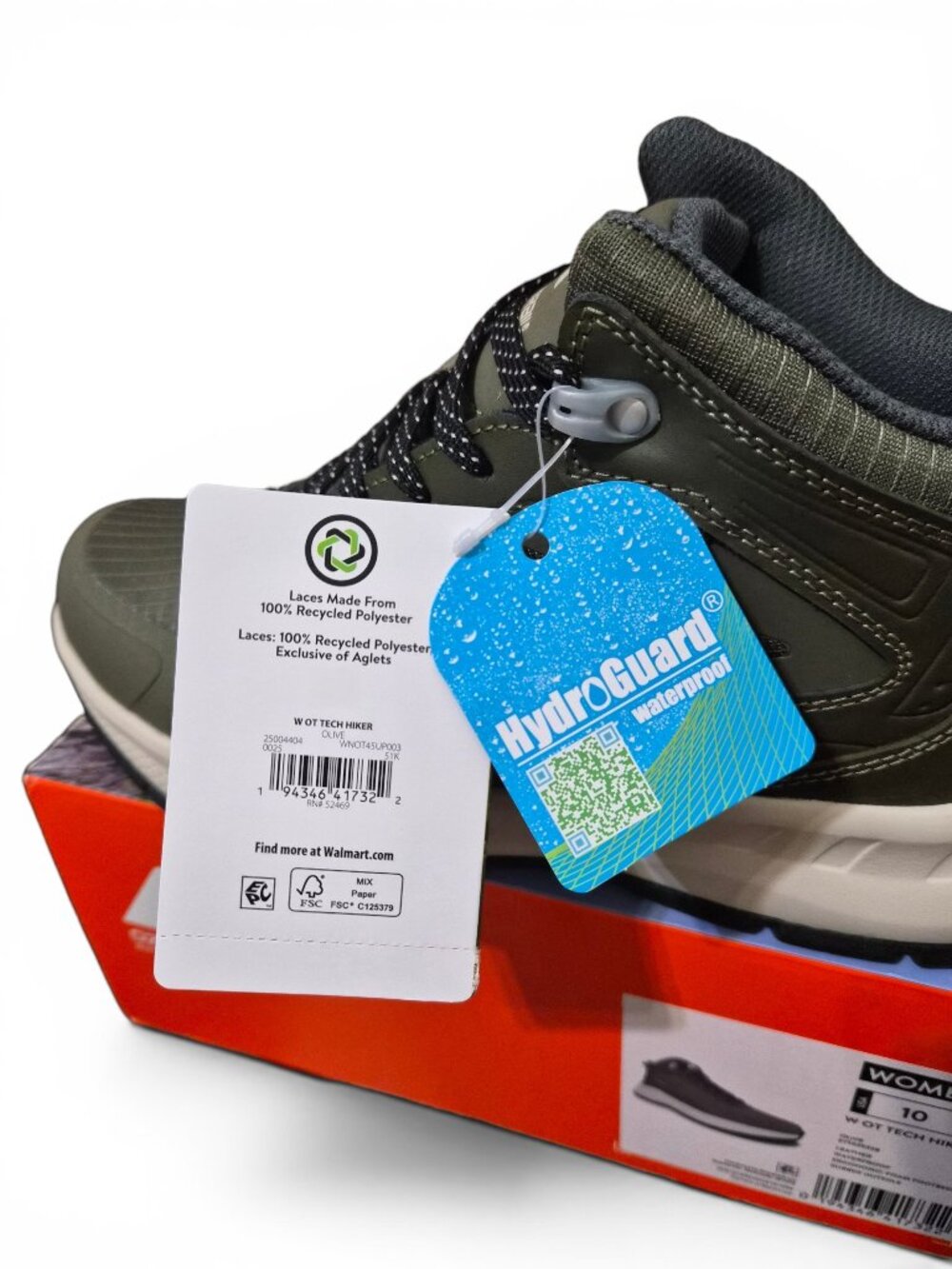 Ozark Trail Womens Tech Hiking Shoes Waterproof Size 8.5 Lace-Up Olive Green - Picture 8 of 8